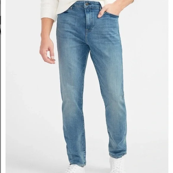 Express Jeans Athletic Tapered Slim Light Wash 4way Hyper